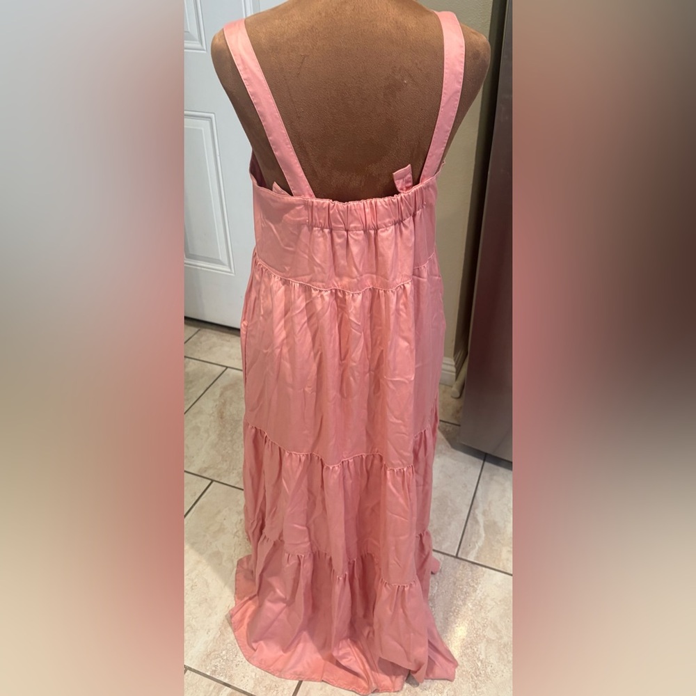 Chic Pink Tiered Maxi Dress - Picture 2 of 8